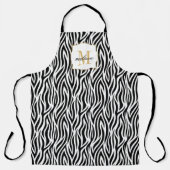 Individuelle Name Monogram Animal Print Zebra Adul Schürze (Vorderseite)