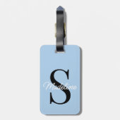 Individuelle Name Monogram auf Hübsche Pastel Skyb Gepäckanhänger (Rückseite vertikal)