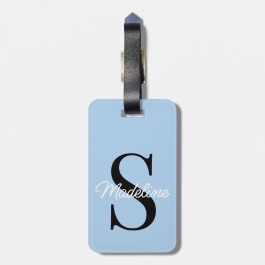Individuelle Name Monogram auf Hübsche Pastel Skyb Gepäckanhänger (Rückseite vertikal)