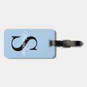 Individuelle Name Monogram auf Hübsche Pastel Skyb Gepäckanhänger (Rückseite horizontal)