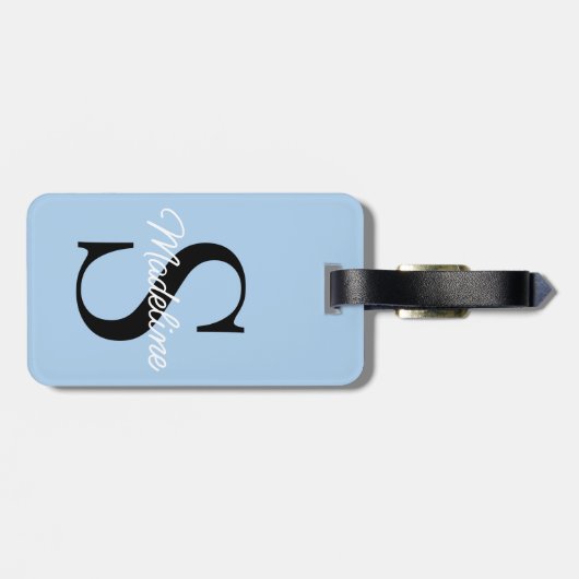 Individuelle Name Monogram auf Hübsche Pastel Skyb Gepäckanhänger (Rückseite horizontal)