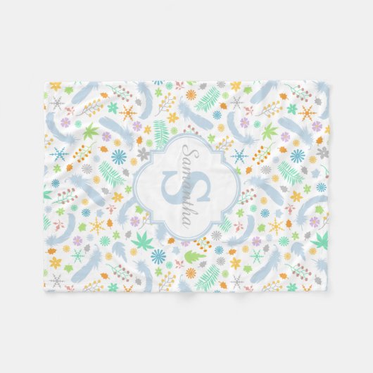 Individuelle Name/Monogram Baby Girl Fleece Blanke (Vorderseite (Horizontal))