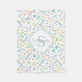 Individuelle Name/Monogram Baby Girl Fleece Blanke
