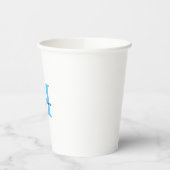 Individuelle Name Monogram Blue Baby Shows Geburts Pappbecher (Links)