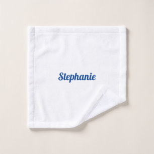 Individuelle Name Monogram Blue White Decor Stilvo Waschlappen