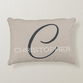 Individuelle Name Monogram C Initial Neutral Taupe Dekokissen