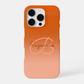 Individuelle Name Monogram Cantaloupe Orange Ombre iPhone Hülle (Rückseite)