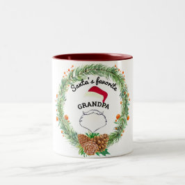 Individuelle Name Monogram Christmas Wreath Family Zweifarbige Tasse