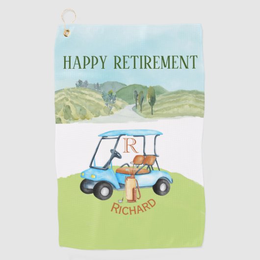 Individuelle Name Monogram-Clubs Golfhandtuch (Vorderseite)