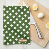 Individuelle Name Monogram Diamonds stylish grün w Geschirrtuch (Viertel Falte)
