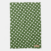 Individuelle Name Monogram Diamonds stylish grün w Geschirrtuch (Vertikal)