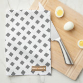 Individuelle Name Monogram Diamonds white gray sty Geschirrtuch (Viertel Falte)