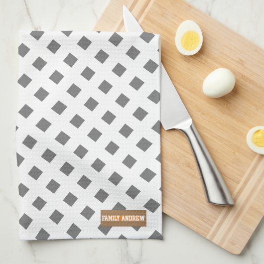 Individuelle Name Monogram Diamonds white gray sty Geschirrtuch (Viertel Falte)