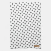 Individuelle Name Monogram Diamonds white gray sty Geschirrtuch (Vertikal)