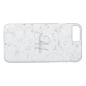 Individuelle Name Monogram Elegant Marmorgrau Case-Mate iPhone Hülle (Rückseite (Horizontal))