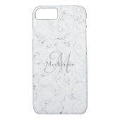 Individuelle Name Monogram Elegant Marmorgrau Case-Mate iPhone Hülle (Rückseite)