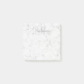 Individuelle Name Monogram Elegant Marmorgrau Post-it Klebezettel (Vorderseite)