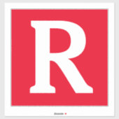 Individuelle Name Monogram Initials Red White Bold Aufkleber (Blatt)