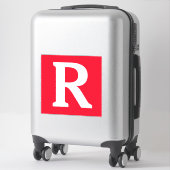 Individuelle Name Monogram Initials Red White Bold Aufkleber (Koffer)