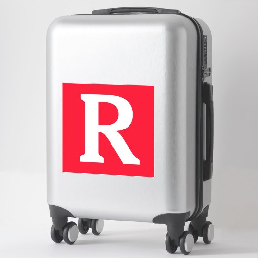 Individuelle Name Monogram Initials Red White Bold Aufkleber (Koffer)