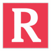 Individuelle Name Monogram Initials Red White Bold Aufkleber (Vorderseite)