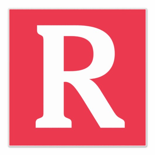 Individuelle Name Monogram Initials Red White Bold Aufkleber (Vorderseite)