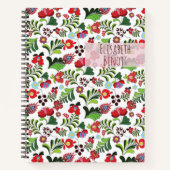 Individuelle Name Monogram Kalocsa Matyo Pattern T Notizblock (Vorderseite)