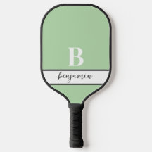 Individuelle Name Monogram Light Green Pickleball 