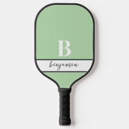 Individuelle Name Monogram Light Green Pickleball  Schläger