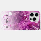 Individuelle Name Monogram Lila Ombre Crystals Case-Mate iPhone Hülle (Rückseite (Horizontal))