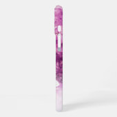 Individuelle Name Monogram Lila Ombre Crystals iPhone Hülle (Linke Seite)