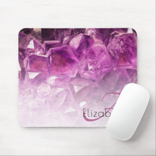 Individuelle Name Monogram Lila Ombre Crystals Mousepad