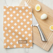 Individuelle Name monogram, modern orange Geschirrtuch (Viertel Falte)