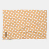 Individuelle Name monogram, modern orange Geschirrtuch (Horizontal)