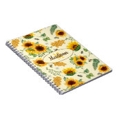 Individuelle Name Monogram Notebook Sonnenblumen H Notizblock (Rechte Seite)