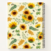 Individuelle Name Monogram Notebook Sonnenblumen H Notizblock (Rückseite)