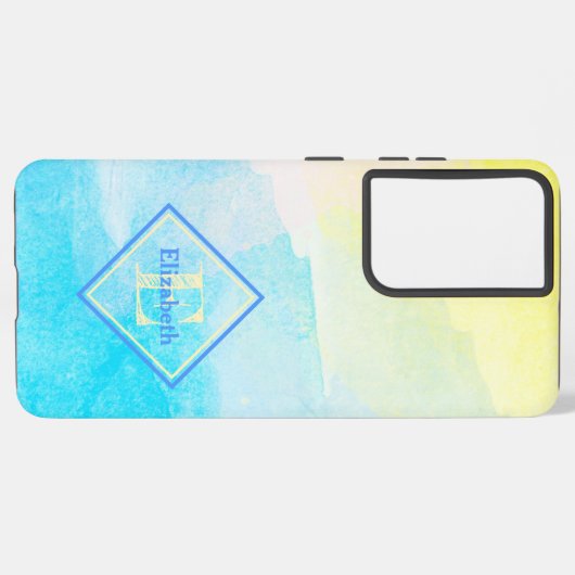 Individuelle Name Monogram Pastel Cotton Candy Col Samsung Galaxy Hülle (Linke Seite)