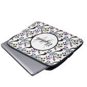Individuelle Name Monogram Rainbow Floral Tree Mus Laptopschutzhülle (Vorne Knopf)