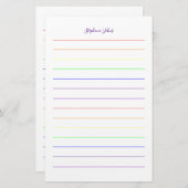 Individuelle Name Monogram Regenbogenfarben farben Briefpapier (Vorne/Hinten)