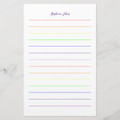 Individuelle Name Monogram Regenbogenfarben farben Briefpapier (Rückseite)