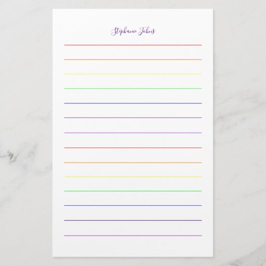 Individuelle Name Monogram Regenbogenfarben farben Briefpapier (Vorderseite)