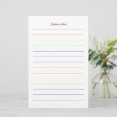 Individuelle Name Monogram Regenbogenfarben farben Briefpapier (Stehend Vorderseite)