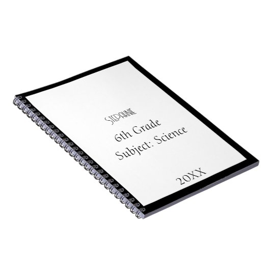 Individuelle Name Monogram Schwarz-weiß Custom Sch Notizblock (Rechte Seite)