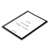 Individuelle Name Monogram Schwarz-weiß Custom Sch Notizblock (Linke Seite)