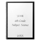 Individuelle Name Monogram Schwarz-weiß Custom Sch Notizblock (Vorderseite)