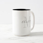 Individuelle Name Monogram Script Zweifarbige Tasse (VorderseiteRechts)