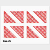 INDIVIDUELLE NAME MONOGRAM Scuba Diving SYMBOL Fla Rechteckiger Aufkleber (Blatt)