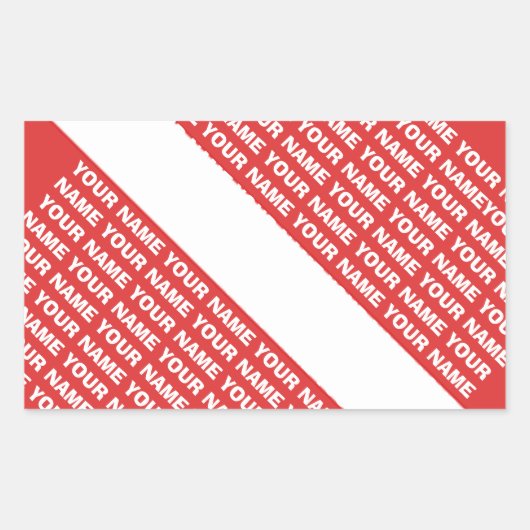 INDIVIDUELLE NAME MONOGRAM Scuba Diving SYMBOL Fla Rechteckiger Aufkleber (Vorderseite)