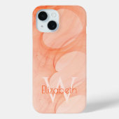Individuelle Name Monogram Silky Pastel Orange Hea Case-Mate iPhone Hülle (Rückseite)