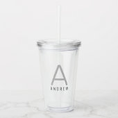 Individuelle Name Monogram Straw Cup Acrylic Tumbl Acryltrinkbecher (Vorderseite)